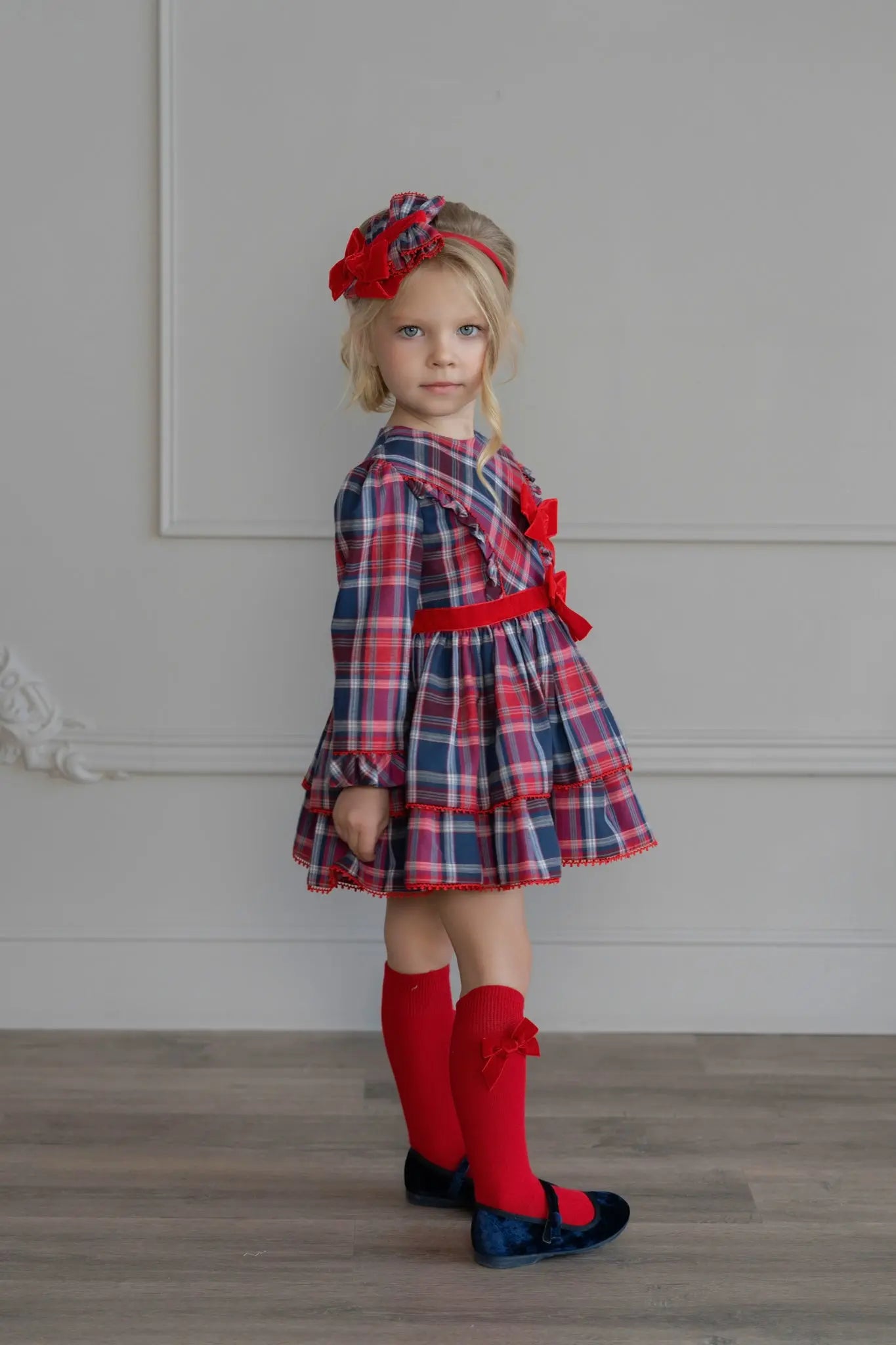 AW25 Miranda Girls Red Check Dress Miranda