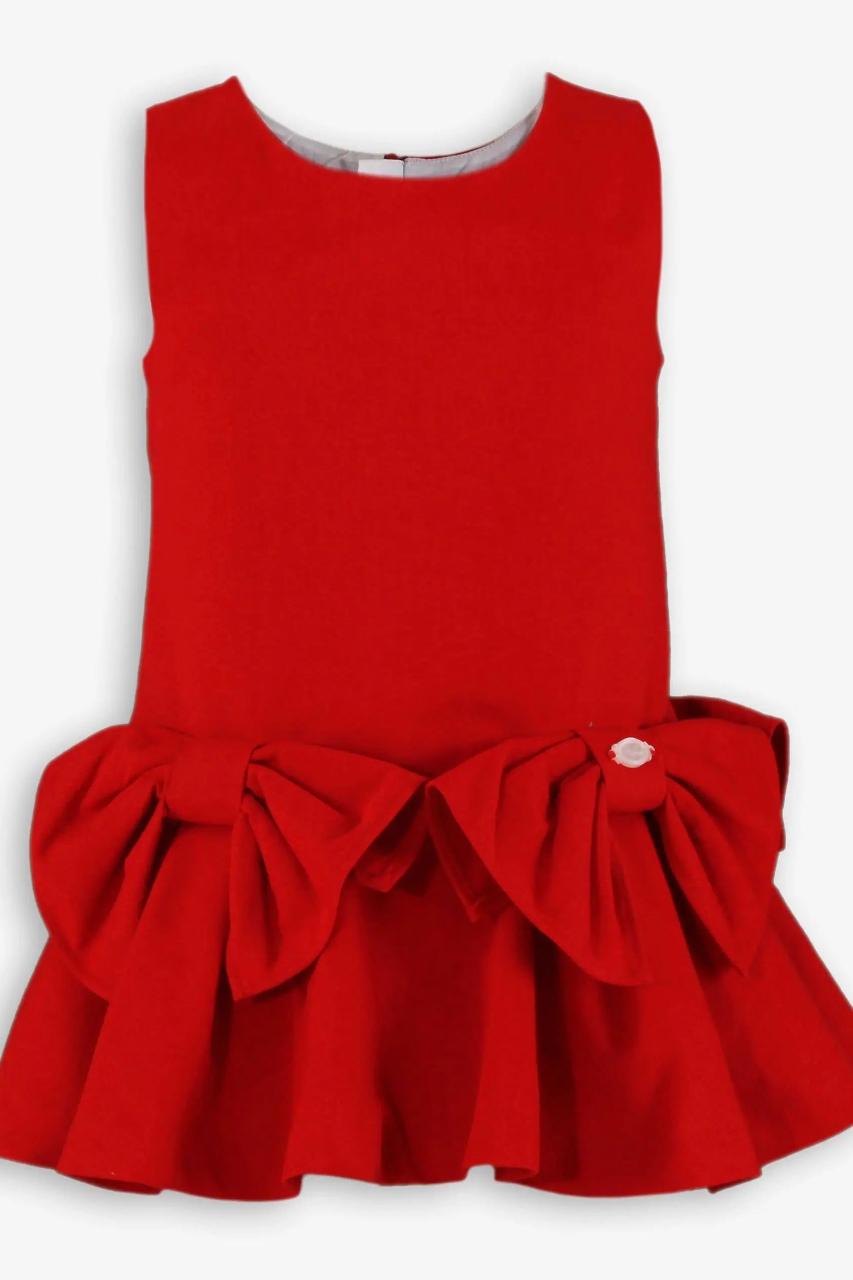 AW25 Miranda Girls Red Pinafore Bow Dress Miranda