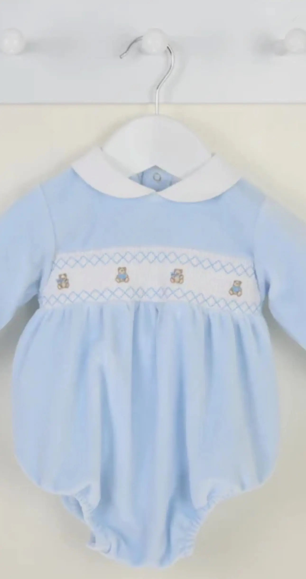 AW25 Pex Baby Blue Teddy Bear Romper Dainty Delilah