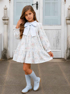 AW26 Dainty Delilah Blue Floral Puff Dress