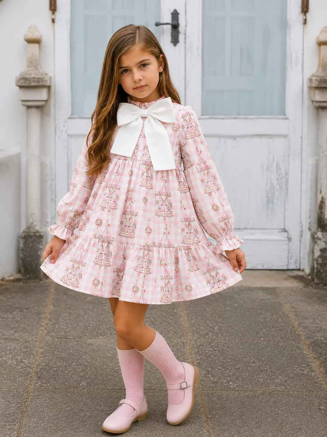 AW26 Dainty Delilah Girls Carousel Puff Dress