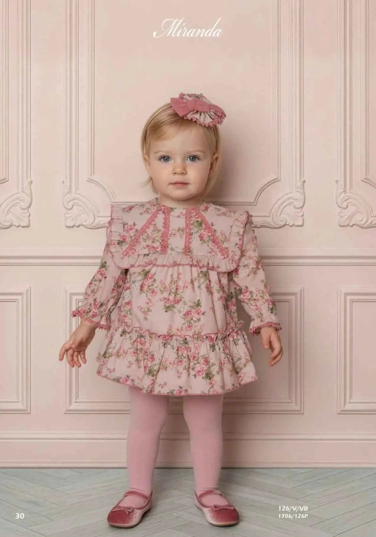 AW26 Miranda Baby Girls Vintage Rose Floral Dress