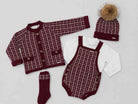 AW26 Rahigo Baby Boys Burgundy Knitted Romper 5P Set