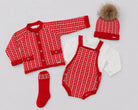 AW26 Rahigo Boys Red Knitted Romper 5P Set
