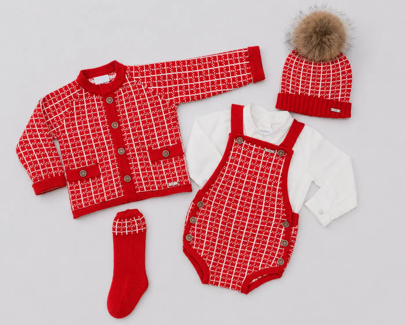 AW26 Rahigo Boys Red Knitted Romper 5P Set