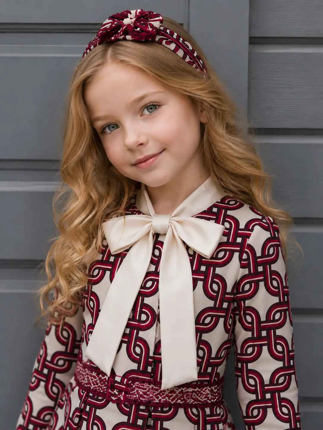 AW26 Rochy Girls Burgundy Chain Print Headband
