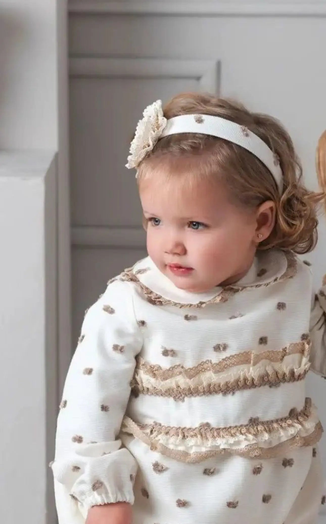 AW25 Rochy Girls Cream & Camel Spot Headband Rochy