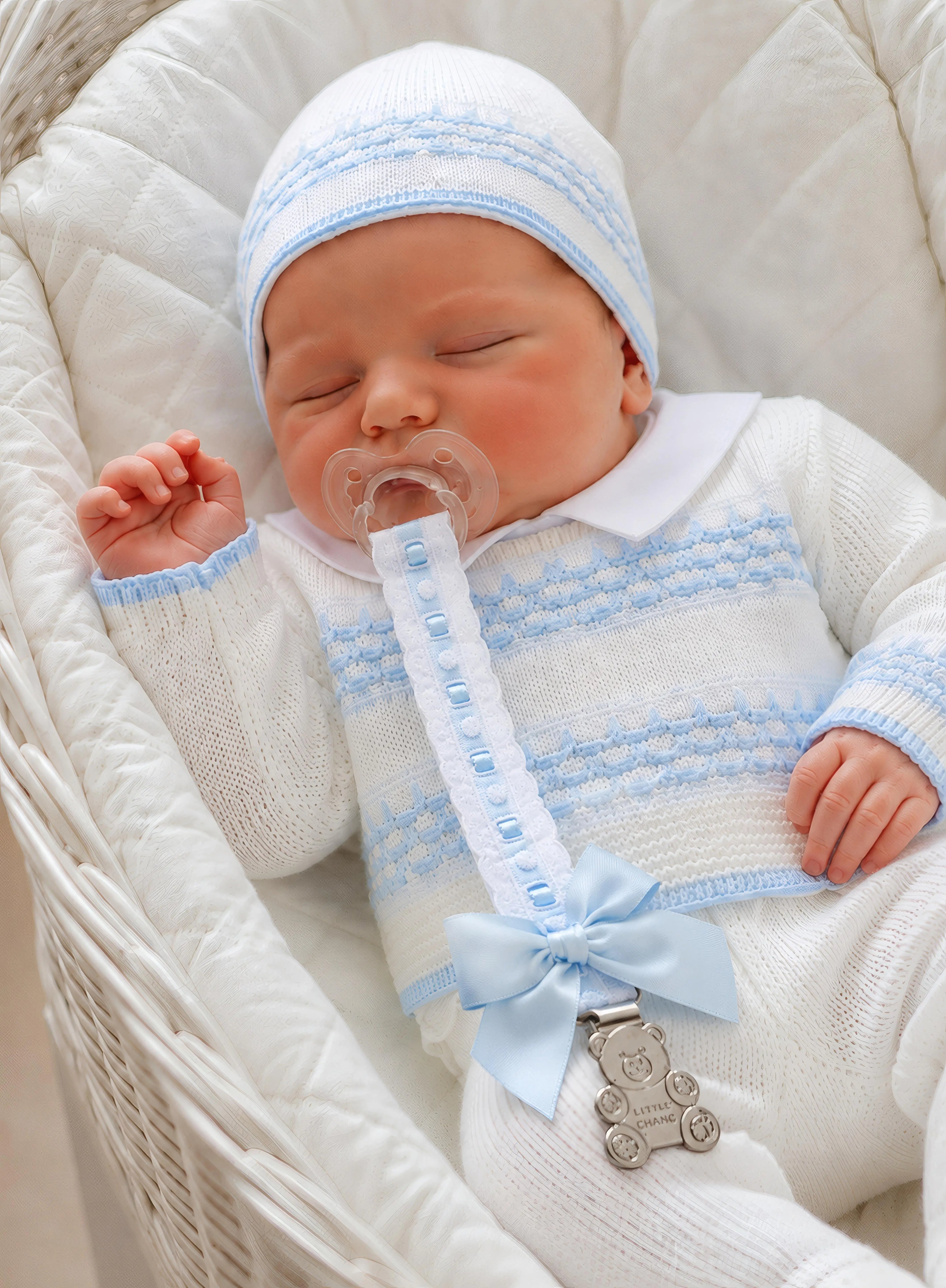 AW26 Baby Blue Spanish Ribbon Dummy Clip Dainty Delilah