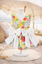 Girls Summer Lemon Fruit Frilly Bow Swimming Costume Dainty Delilah