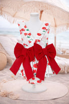 Girls Summer Cherry Frilly Bow Swimming Costume Dainty Delilah