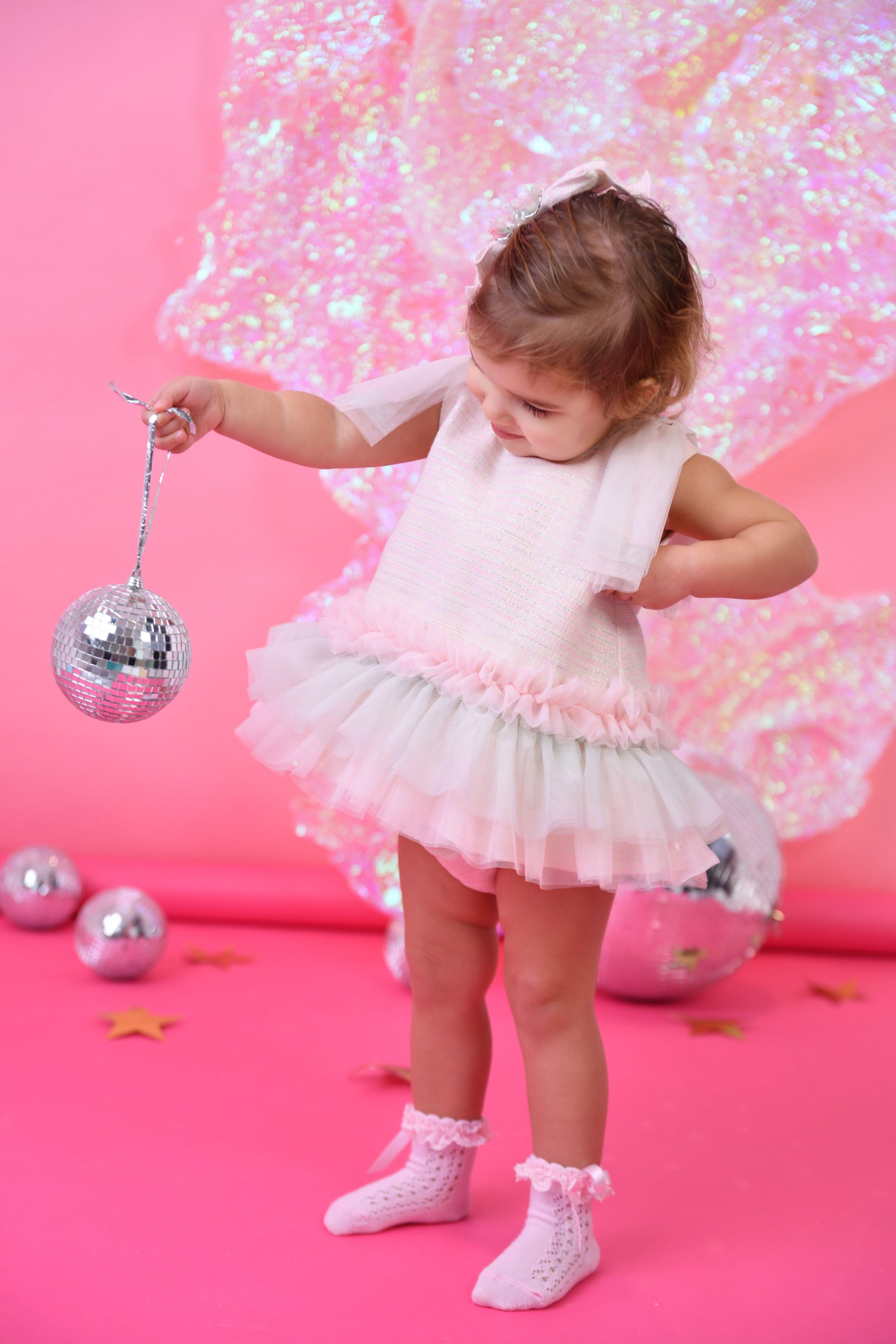 SS25 Naxos Baby Girls Cotton Candy Dress & knickers