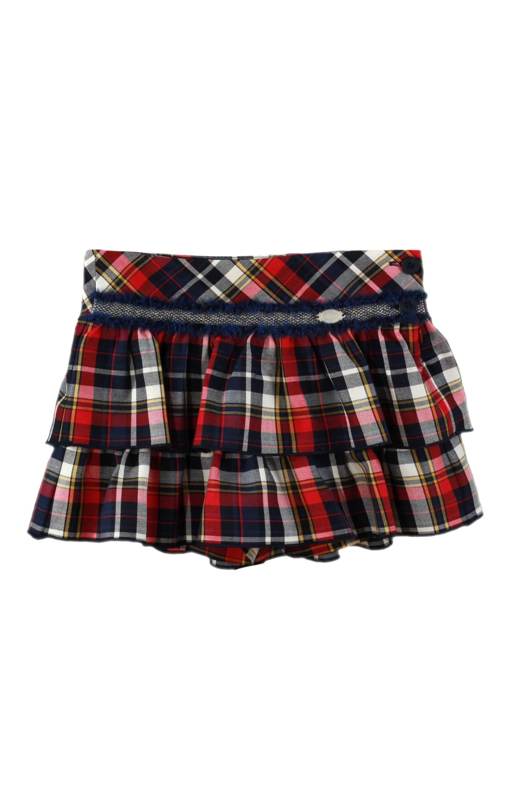 AW24 Miranda Girls Red & Navy Check Skirt Set 250