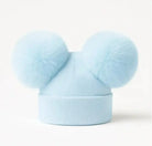 Baby Blue Double Pompom Fur Unisex Hat Dainty Delilah