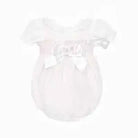 Baby Girls Smock White & Pink Summer Romper