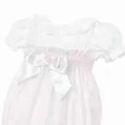 Baby Girls Smock White & Pink Summer Romper