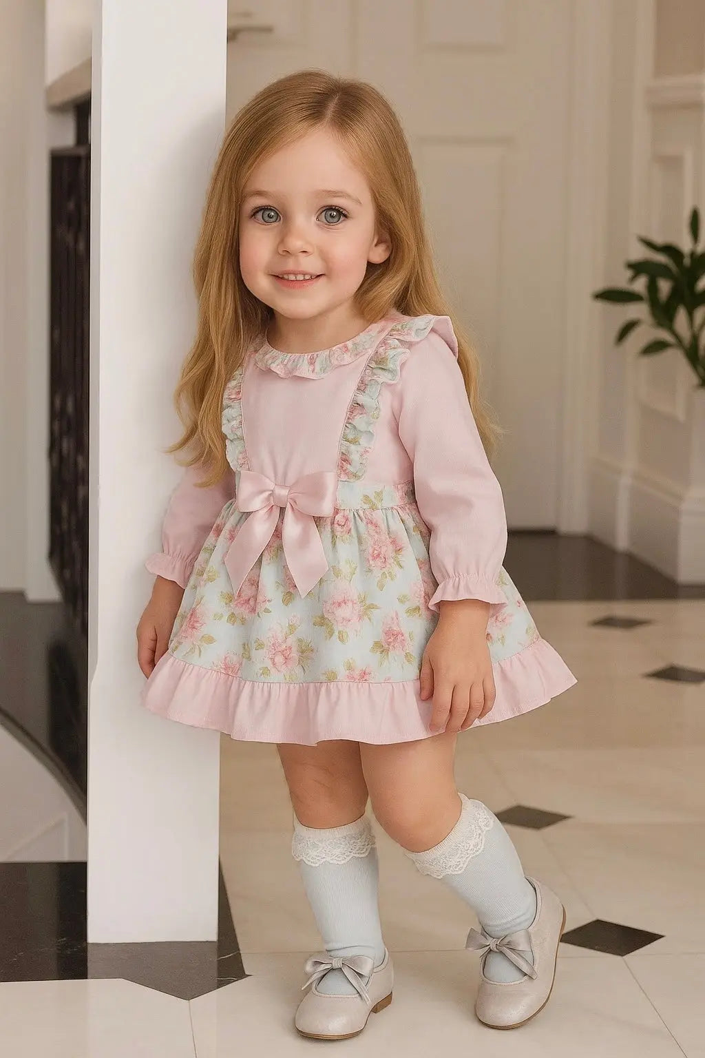 Baby Girls Floral Blouse & Pinafore Skirt Set Dainty Delilah