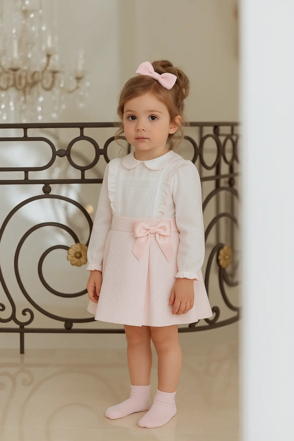 Baby Girls Pink Pique Blouse & Skirt Set Dainty Delilah