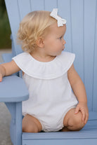 Baby Girls White Linen Summer Romper Dainty Delilah
