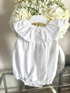 Baby Girls White Linen Summer Romper Dainty Delilah