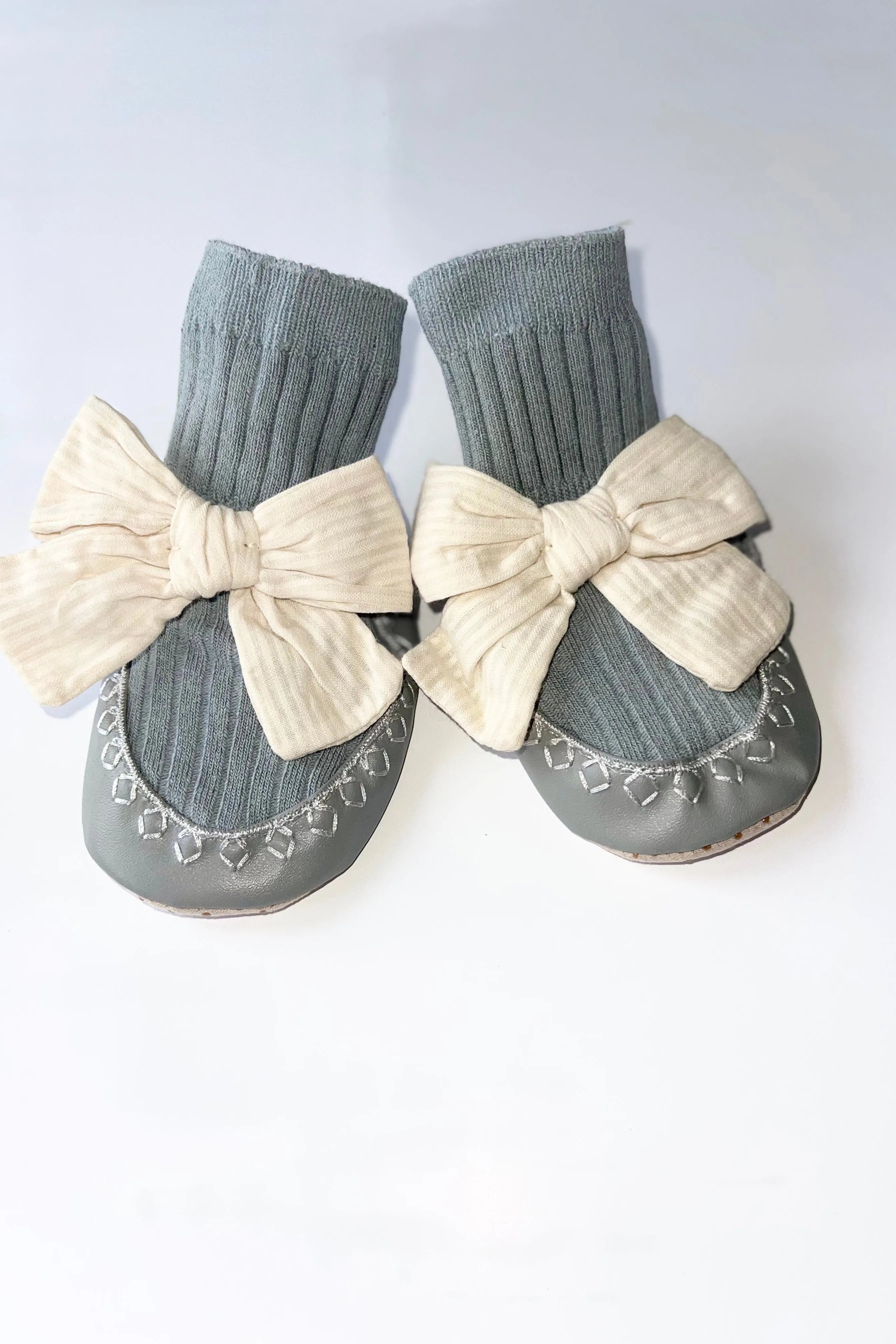 Blue Baby Bow Pram Boots - dainty delilah spanish childrens clothing