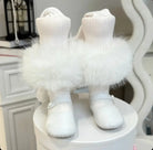 Baby Girls White Tights With White Fur Removable Cuffs Dainty Delilah