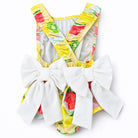 Girls Summer Lemon Fruit Frilly Bow Swimming Costume Dainty Delilah