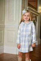 AW25 Babine Girls Silver Glitter Check Dress Babine