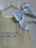 SS26 Baby Girls Lemon Open Back Tulle Dress Dainty Delilah