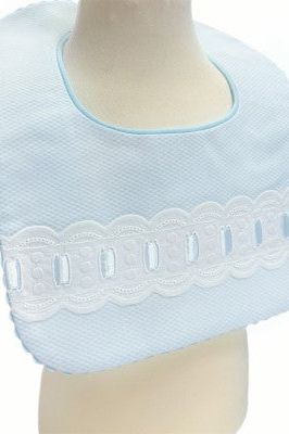 Unisex Spanish Blue Pique Ribbon Bib