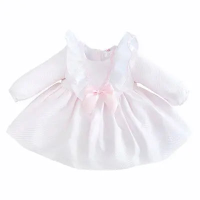 Baby Girls Pink Pique Bow Dress Dainty Delilah