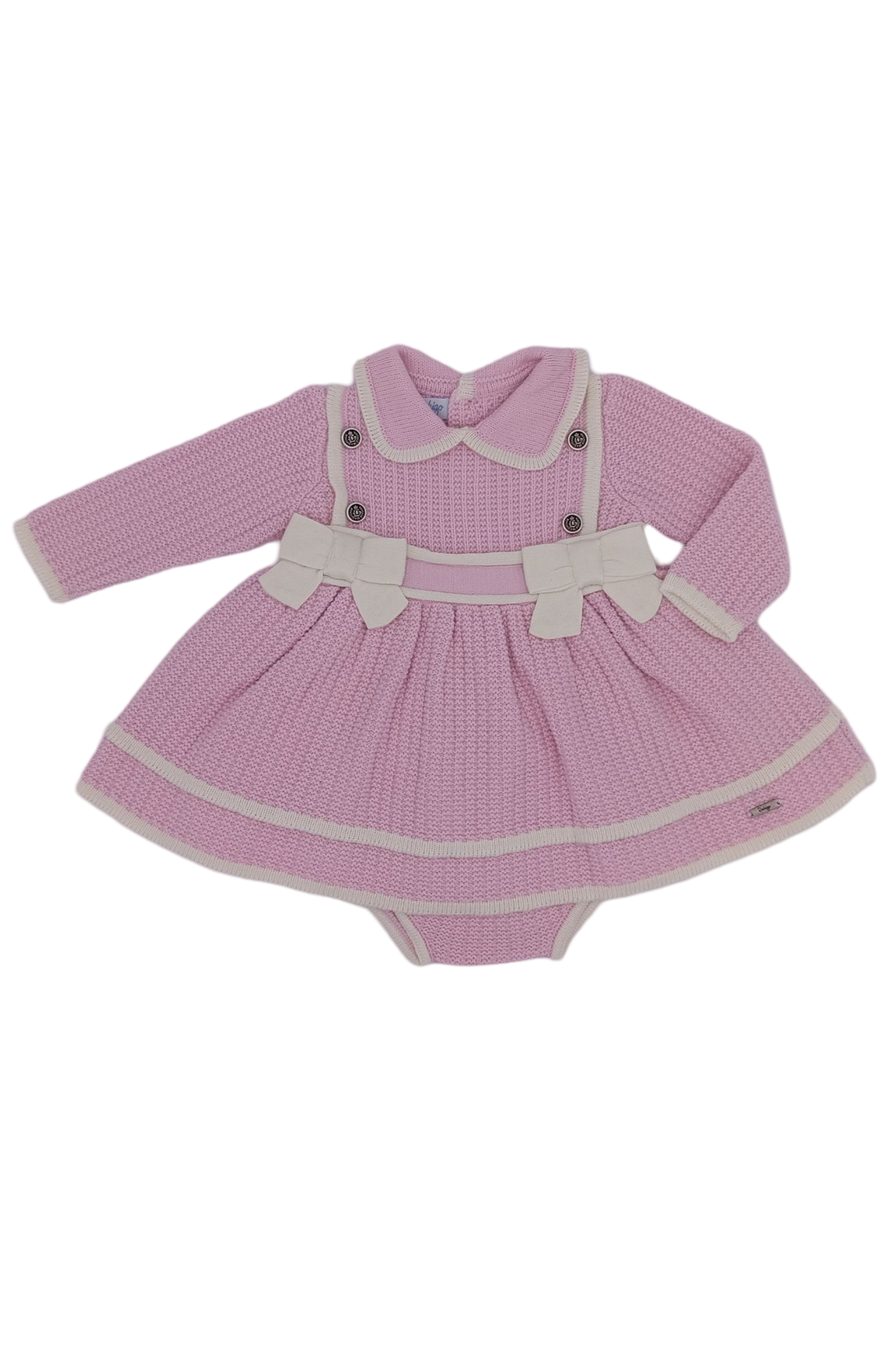 AW24 Rahigo Baby Girls Pink Dress, Knickers, Headband & Socks