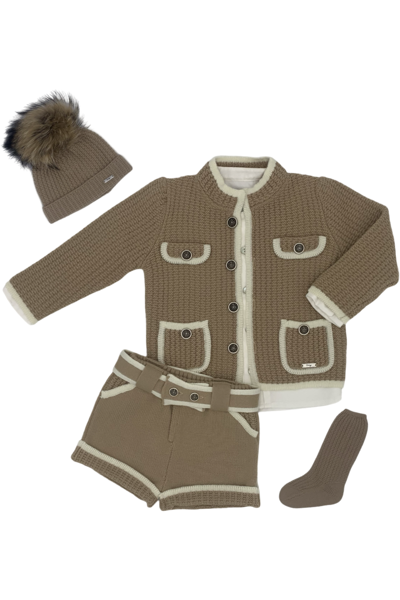 AW24 Rahigo Baby Boys Camel Set, Hat & Socks