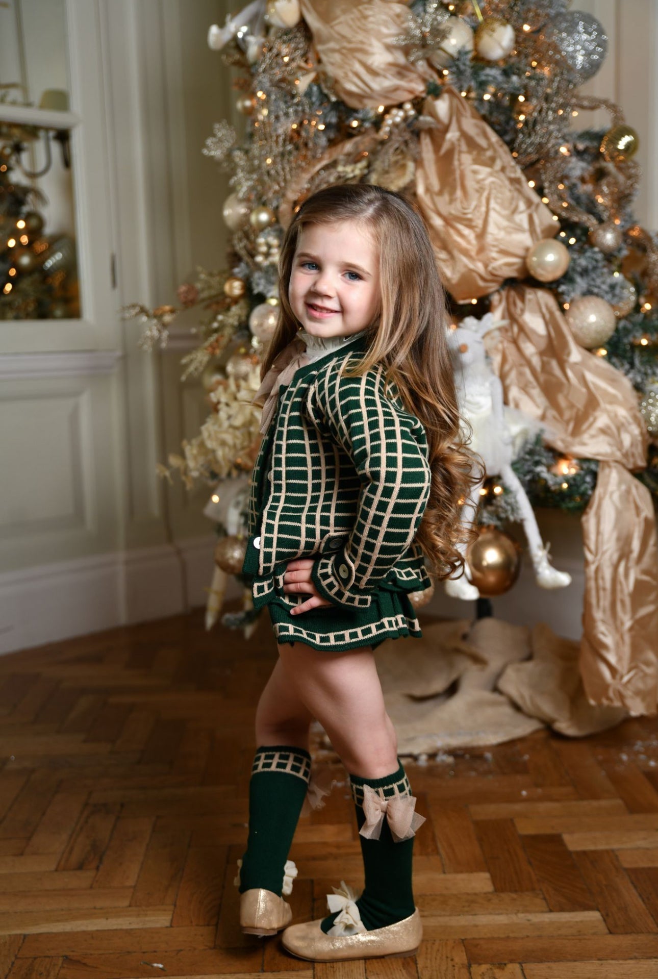 AW24 Rahigo Baby Camel & Green Romper Set & Socks Rahigo Moda Infantil