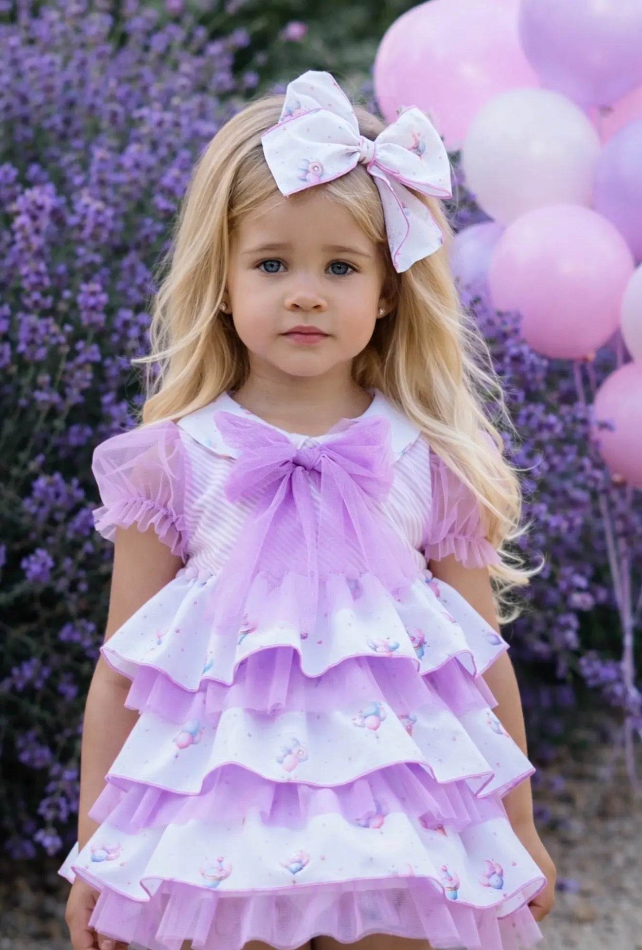 Babine Girls Lilac Balloon Hair Bow Babine
