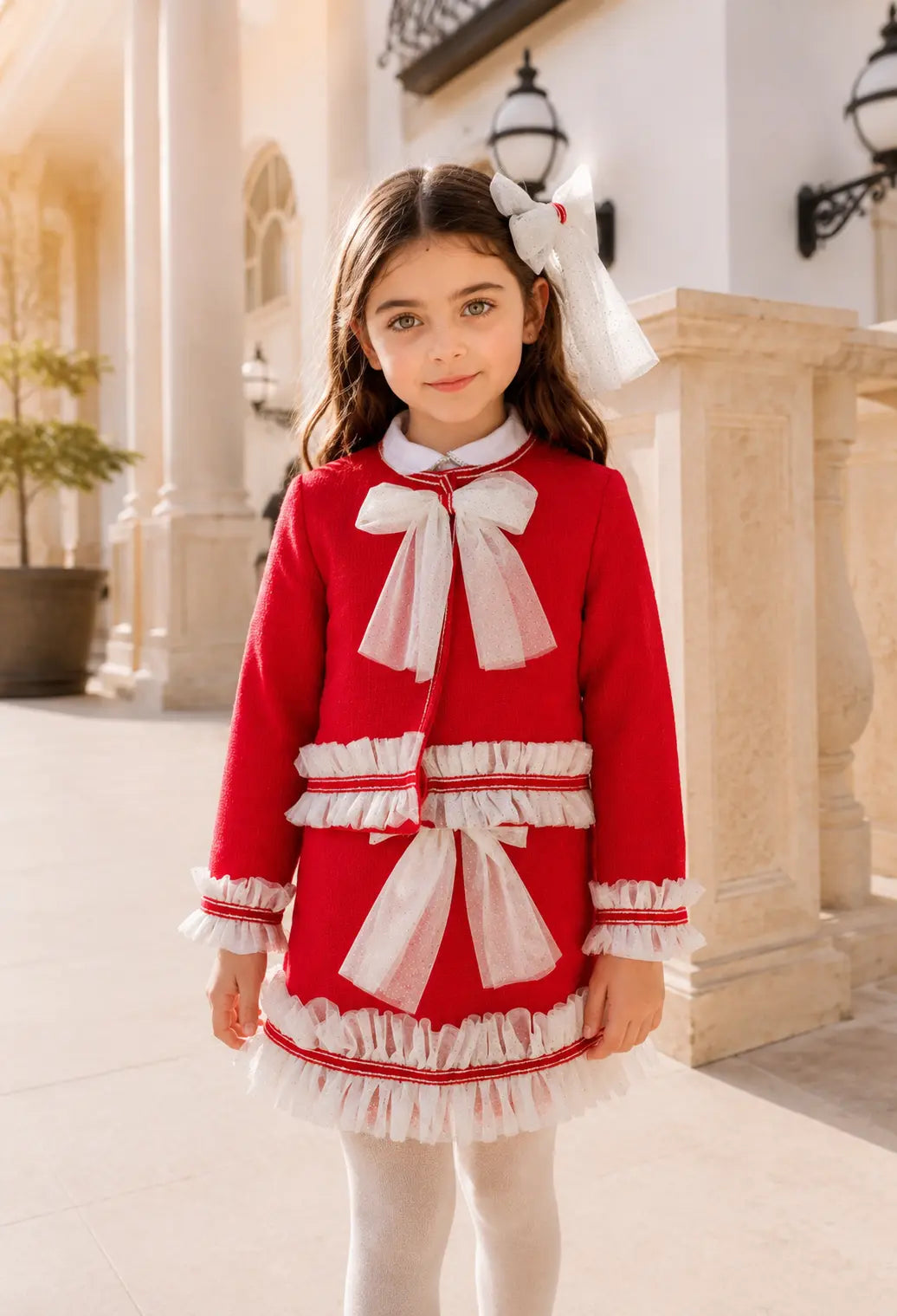 AW26 Naxos Red Christmas Blazer, Shirt & Skirt Set Naxos