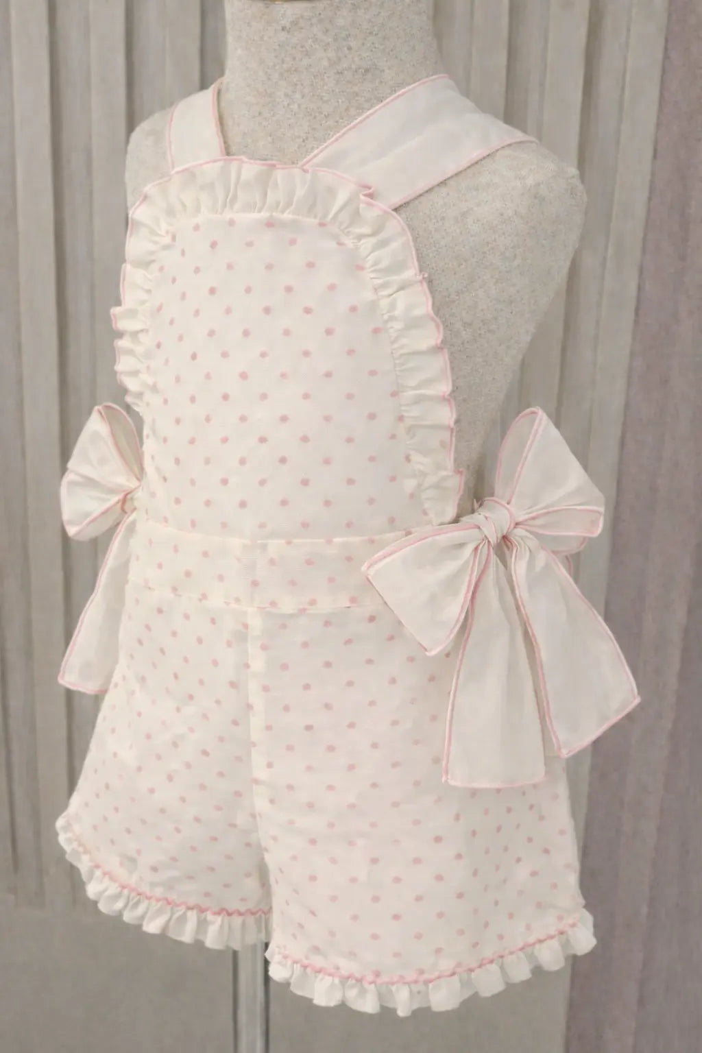 SS26 Babine Girls Pink & Cream Dot Jumpsuit Babine