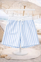 Boys Summer Blue Stripe Swimming Shorts Dainty Delilah