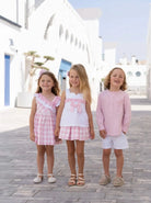 Miranda Boys Pink & White Check Shirt & Shorts Miranda