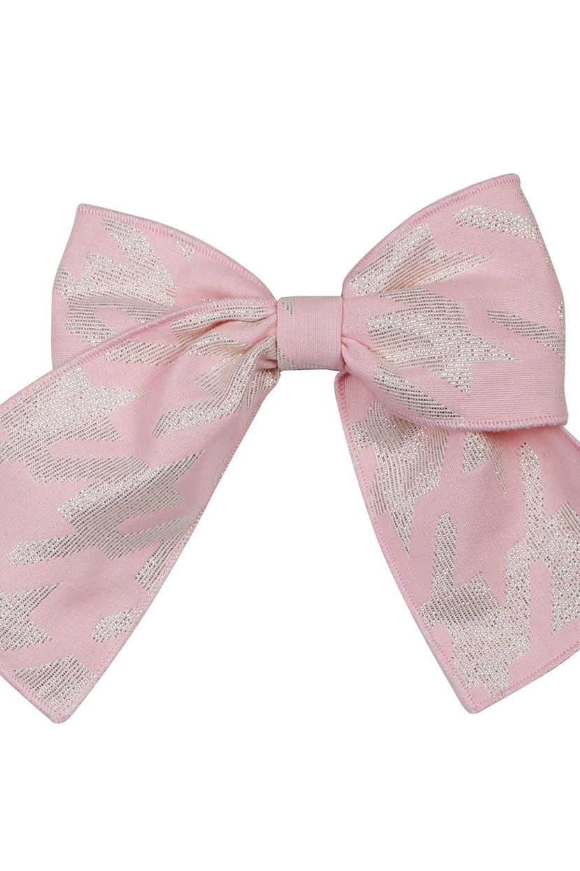 AW24 Naxos Girls Pink Houndstooth Hair Bow