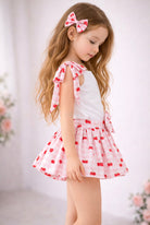 Cherry Pink Gingham Skort Jam Pant Set & Shirt