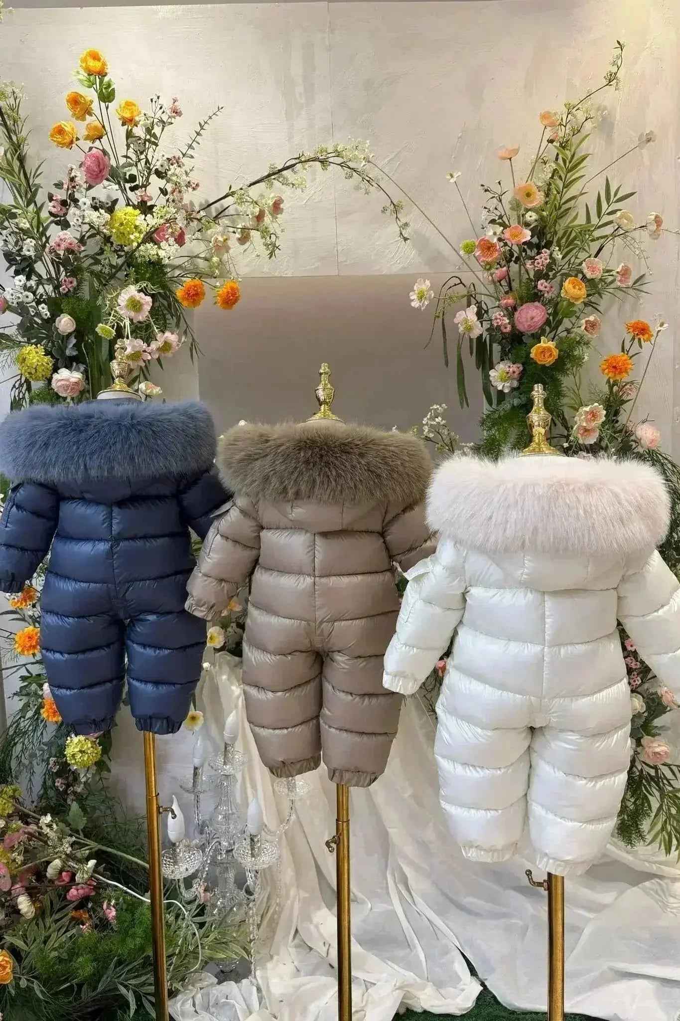 Camel Detachable Fur Snowsuit - In Stock
