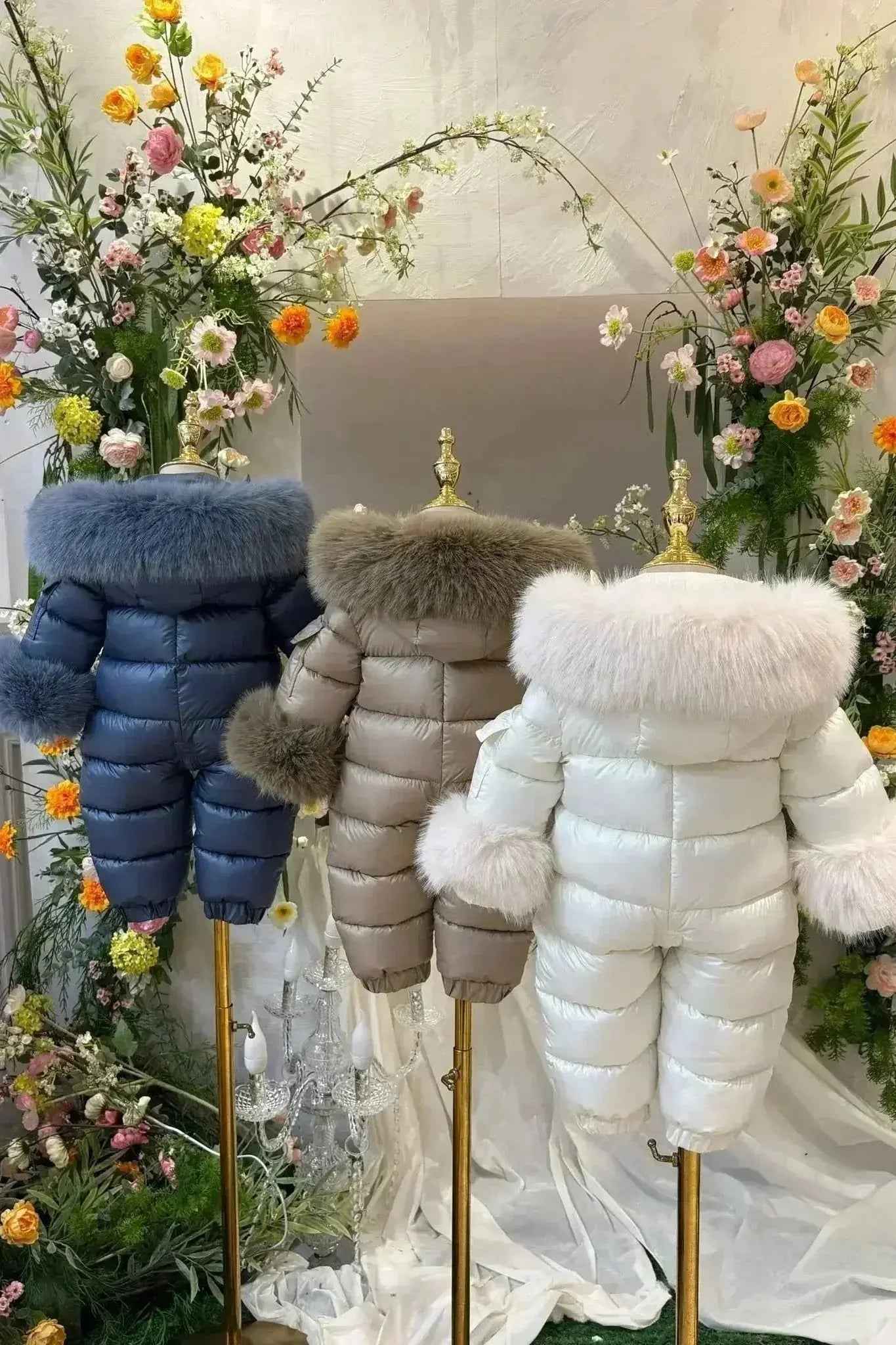 Camel Detachable Fur Snowsuit - In Stock