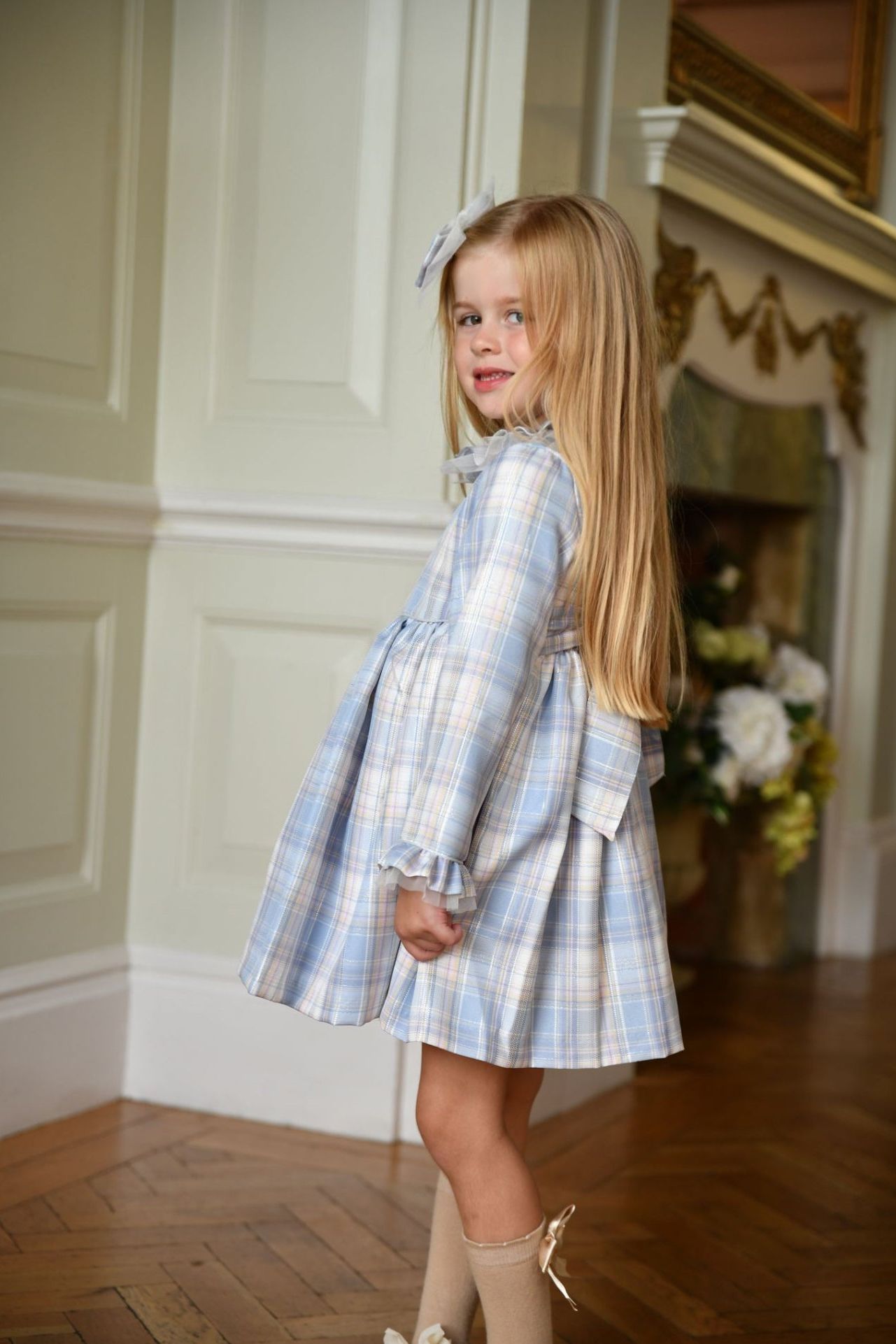 AW24 Babine Girls Blue & Silver Dress