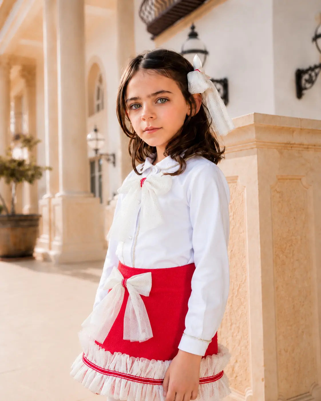 AW26 Naxos Red Christmas Blazer, Shirt & Skirt Set Naxos