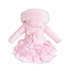 Girls Pink Bow Frilly Coat Dainty Delilah