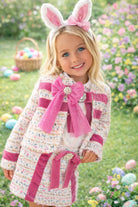 AW25 Naxos Girls Hot Pink Tweed Blazer & Skirt Set Naxos