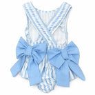 Girls Summer Blue Stripe Swimming Costume Dainty Delilah