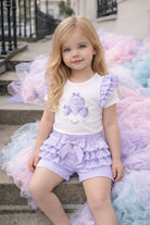SS26 Girls Lilac Air Balloon Summer T-Shirt & Short Set Dainty Delilah