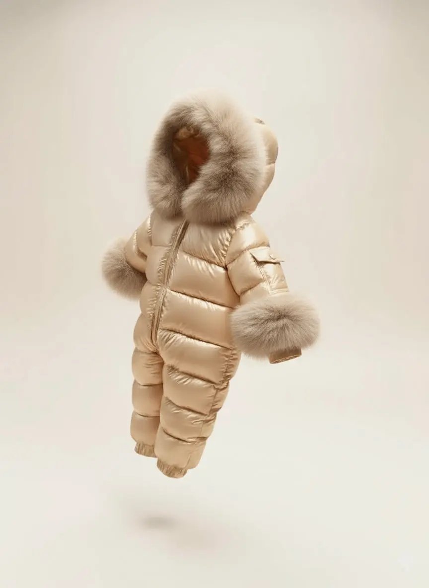 Camel Detachable Fur Snowsuit Dainty Delilah