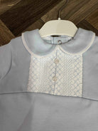Dainty Delilah Baby Boys Blue Smock Spanish Babygrow